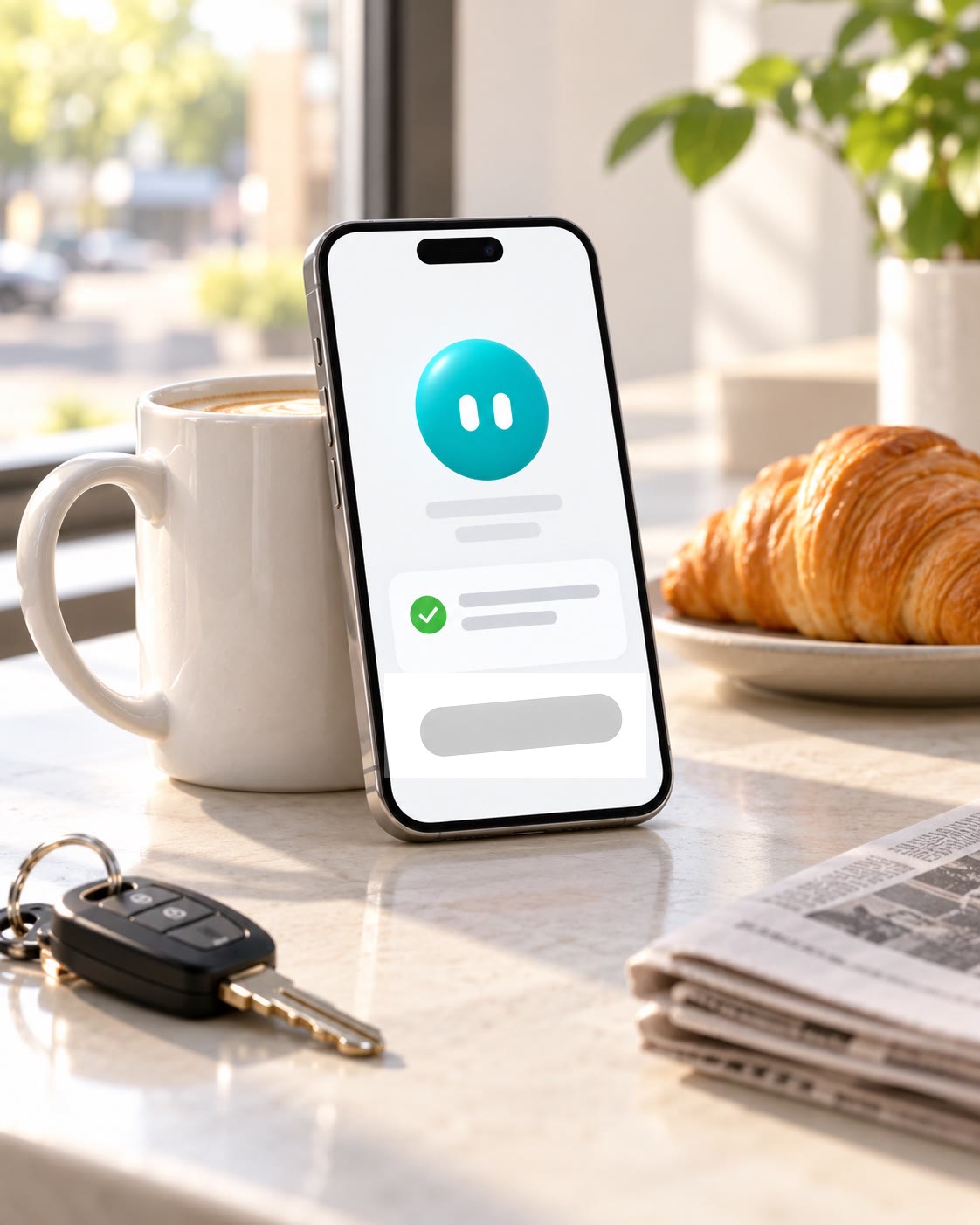 Lesson 1: the phone on a breakfast table, the app open on your first bot's task card