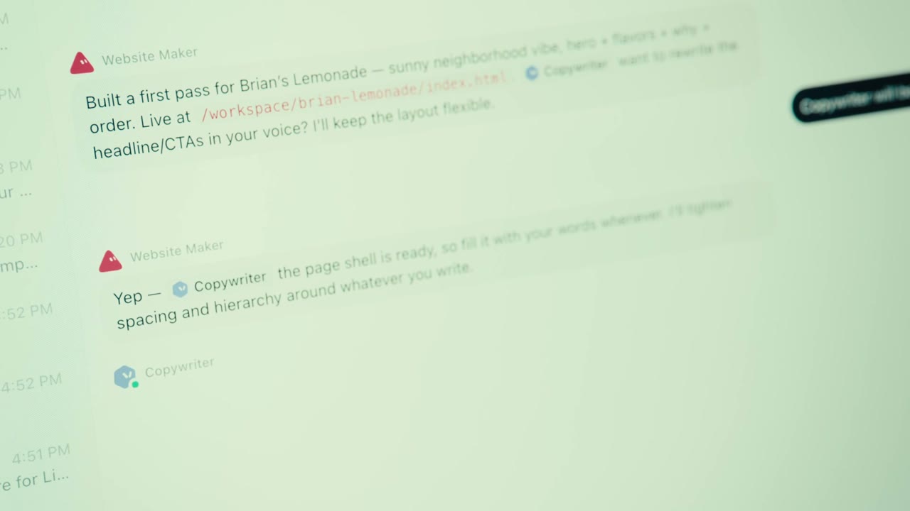 Website Maker and Copywriter collaboration from the official film
